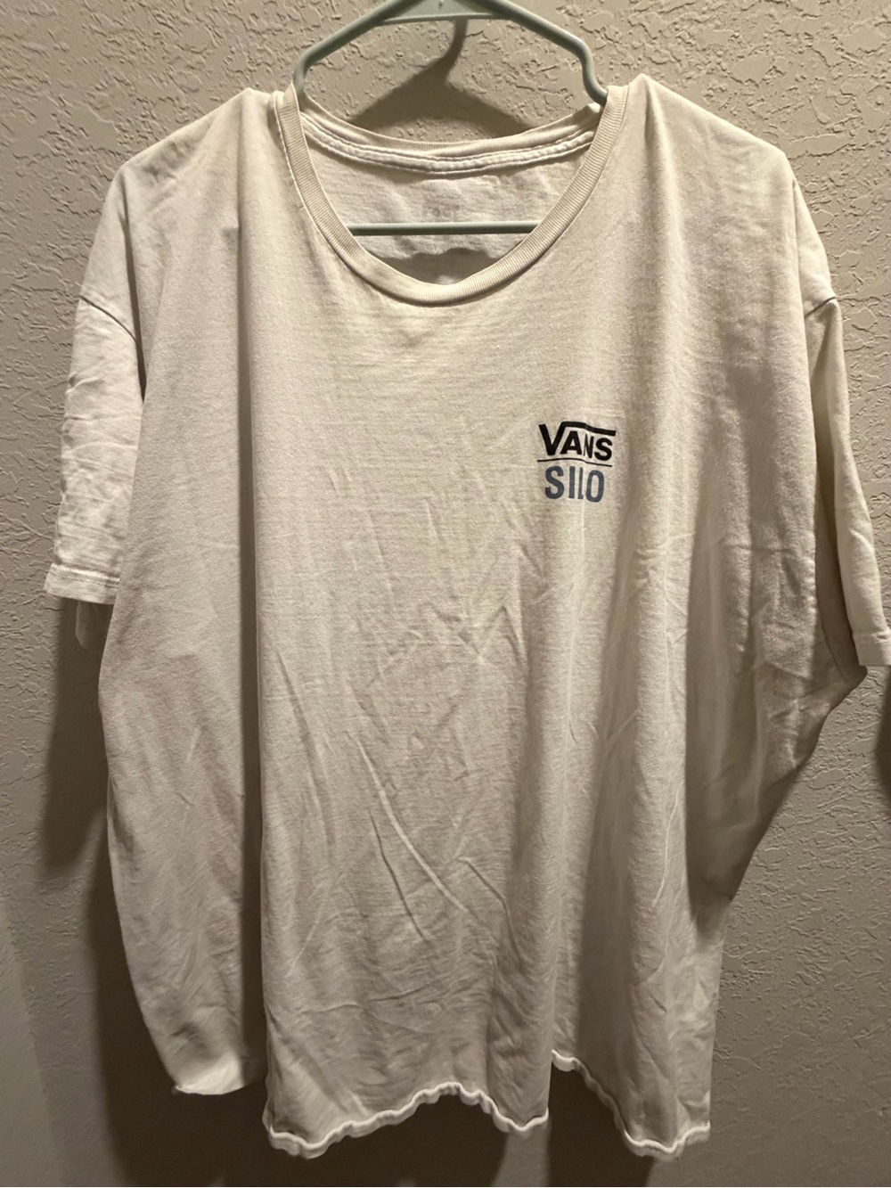 Vans White Silo Logo Tee - Men's Casual Shirt - checked pattern